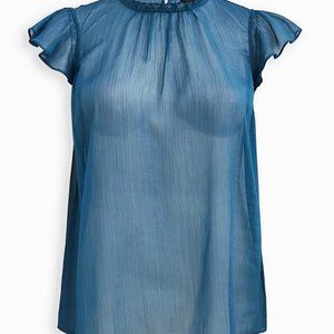 Torrid - CRINKLE CHIFFON FLUTTER SLEEVE BLOUSE